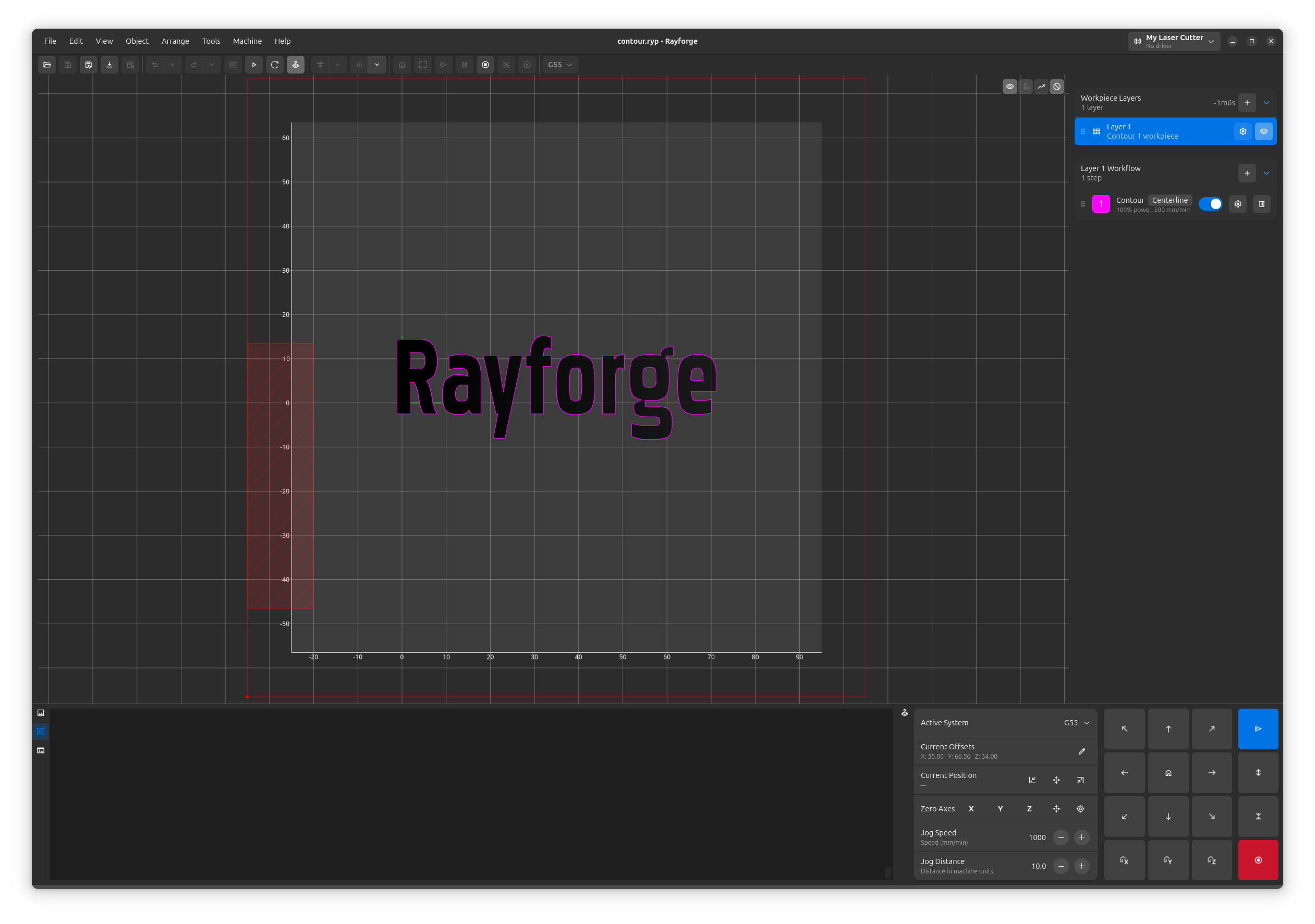 Rayforge application screenshot
